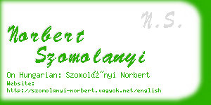 norbert szomolanyi business card